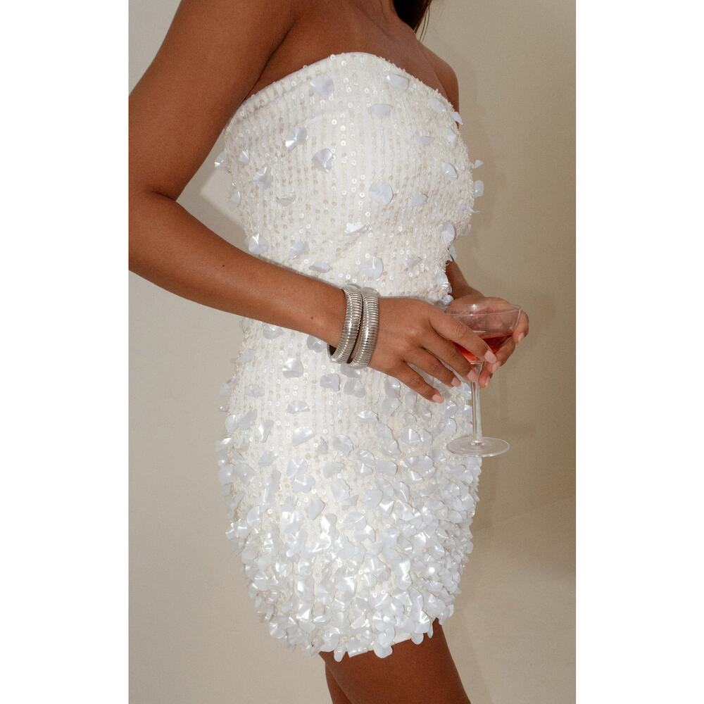 Show Me Your Mumu Savvy Tube Dress in Shiny Shell Embellishment XL - Picture 3 of 9
